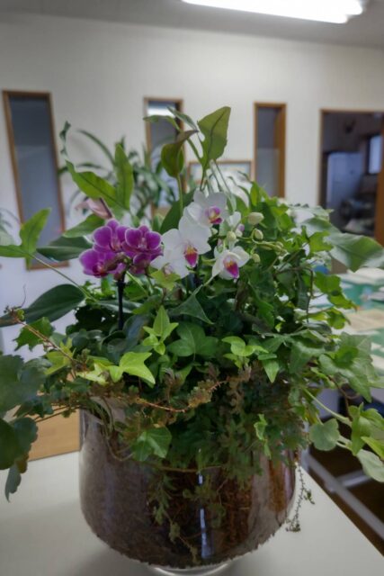 先日、素敵なブリコラージュフラワーを作っていただきました！